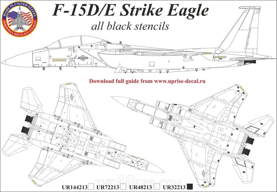 F-15D/E Eagle stencils (all black version)