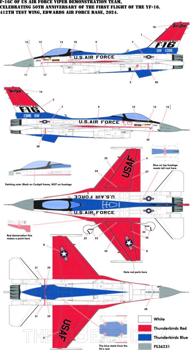 F-16C Viper Demo Team 2024 Kinetic K48107 1:48