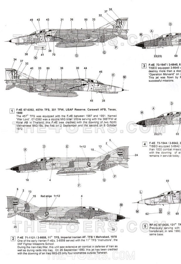 F-4E/RF-4C Phantom II (USAF, Iran, South Korea - updated Iranian ...