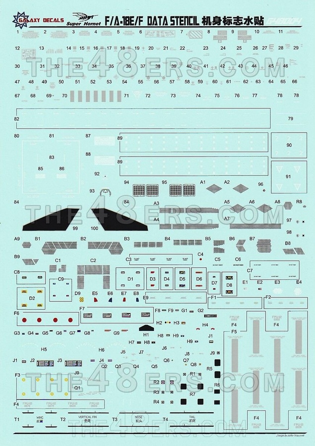 F/A-18E/F data stensils