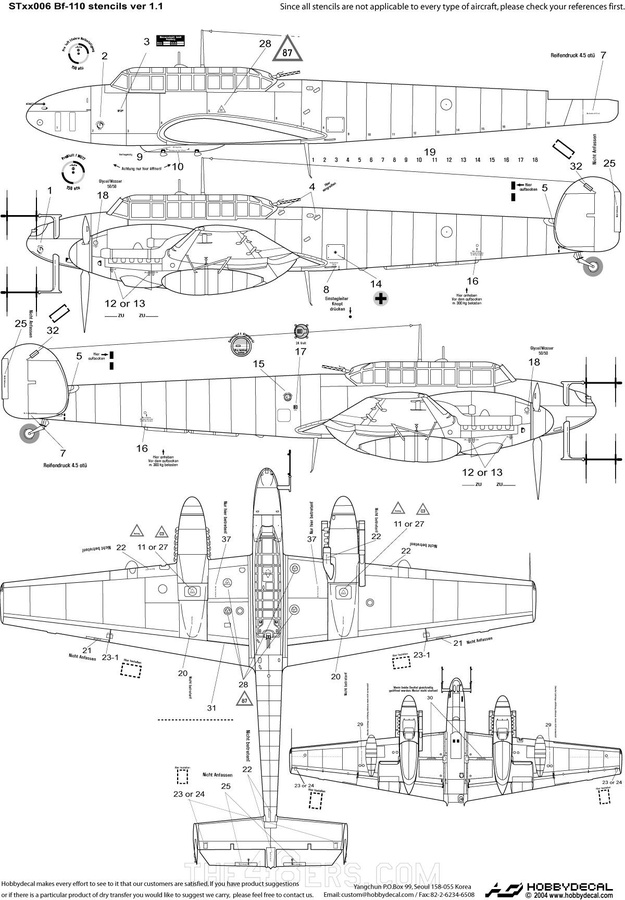 Bf-110 Stencils ver 2