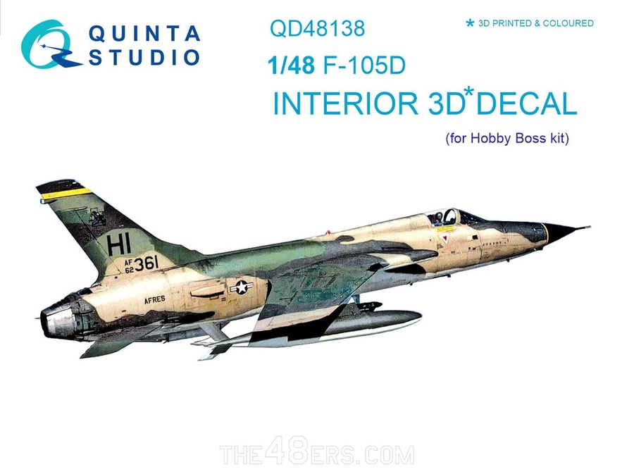 F-105D 3D-Printed & coloured Interior on decal paper