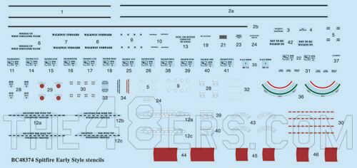 Spitfire Early Mark Airframe Stencils