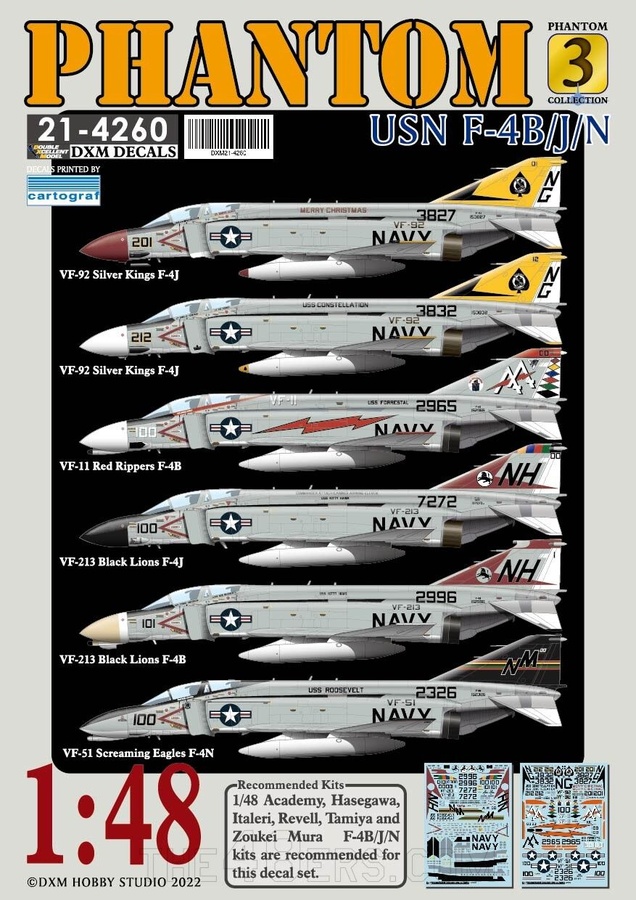 USN F-4B/J/N VF-11/51/92/213 Phantom Collection #3