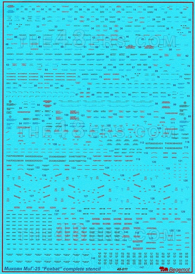 MiG-25 full stencils