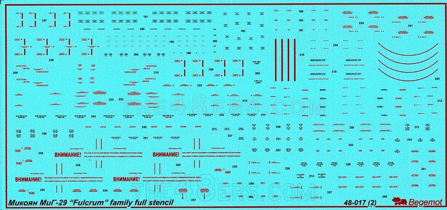 MiG-29 complete stencils